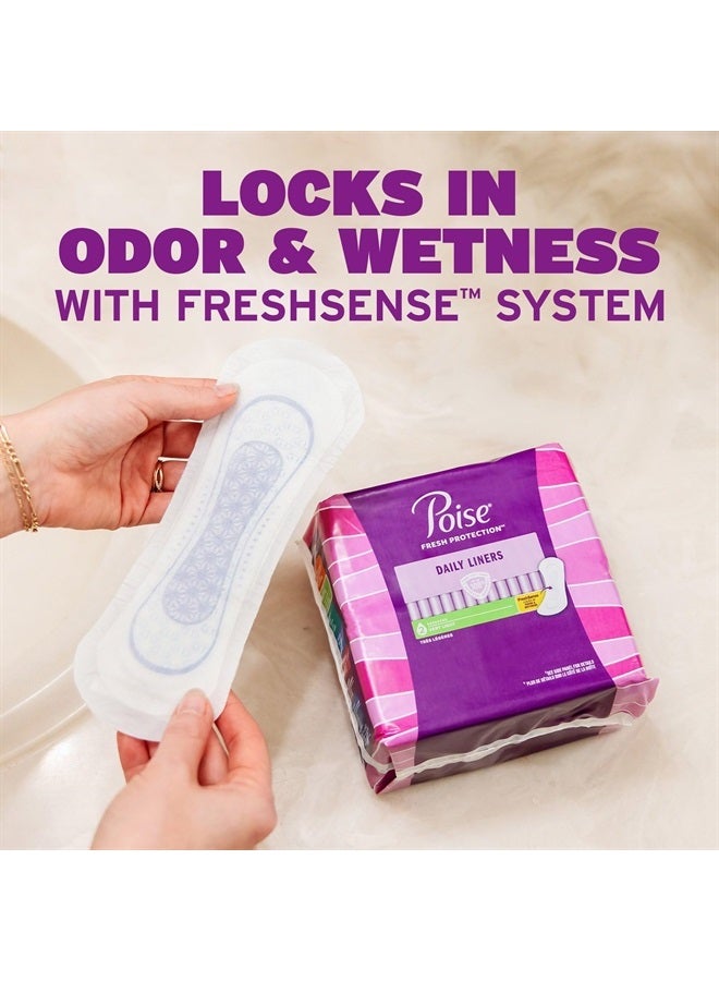 Daily Liners, Incontinence Panty Liners, 2 Drop Very Light Absorbency, Long Length, 264 Count of Pantiliners (6 Packs of 44), Packaging May Vary