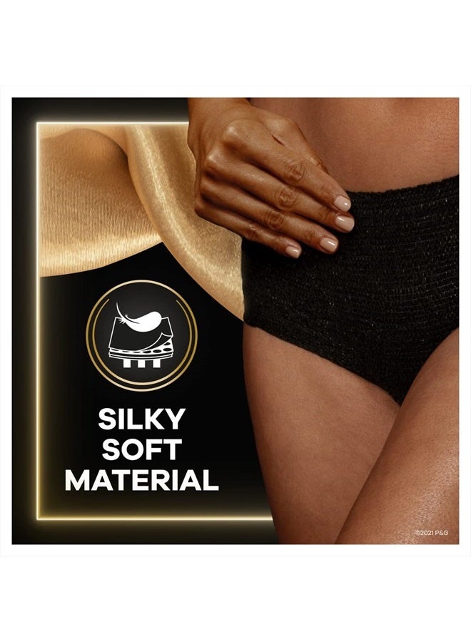 Zzzs Overnight Disposable Period Underwear for Women, Black Period Panties, Leakproof, Large/X- Large, 14 Count