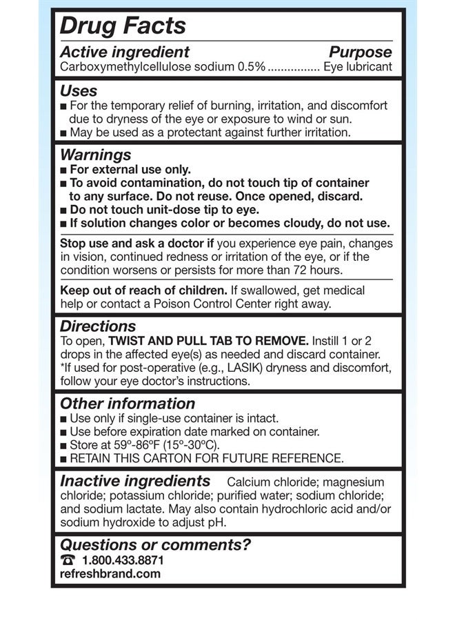 Plus Lubricant Eye Drops, Preservative-Free, 0.01 Fl Oz Single-Use Containers, 50 Count, Packaging May Vary