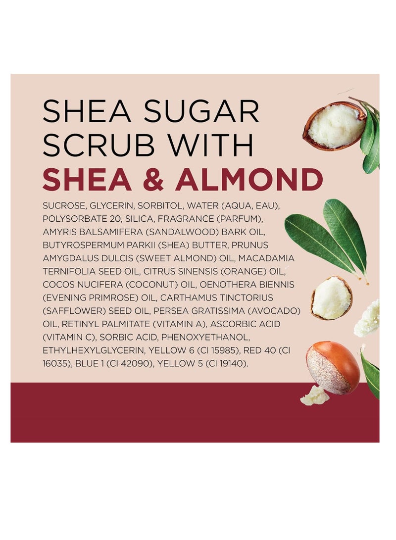 Dr Teal's Shea Sugar Body Scrub, Shea Butter with Almond Oil & Essential Oils, 19 oz (Pack of 3) (Packaging May Vary)