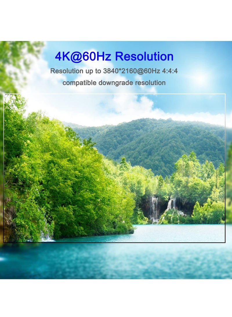 Dual Monitor KVM Switch HDMI+DisplayPort 4K@60Hz/2K@120Hz - Switcher for Sharing 2 Monitors, 4 USB 2.0 Ports Among 2 Computers, Includes Wired Remote & 4 Cables