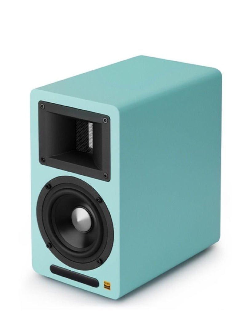 Airpulse A80 Tiffany Blue Wood Styling Active Bookshelf Speaker Blue