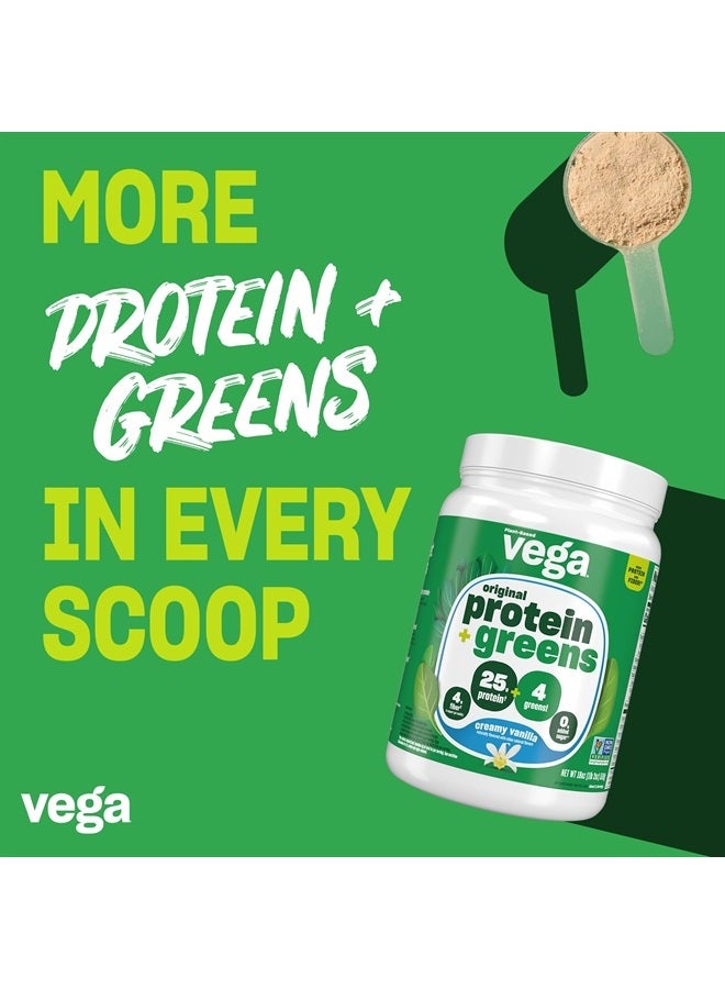 Protein and Greens Protein Powder, Vanilla - 20g Plant Based Protein Plus Veggies, Vegan, Non GMO, Pea Protein for Women and Men, 21.7 Ounce (Packaging May Vary)