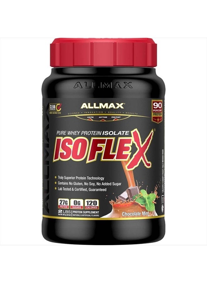 ISOFLEX Whey Protein Powder, Whey Protein Isolate, 27g Protein, Chocolate Mint, 2 Pound