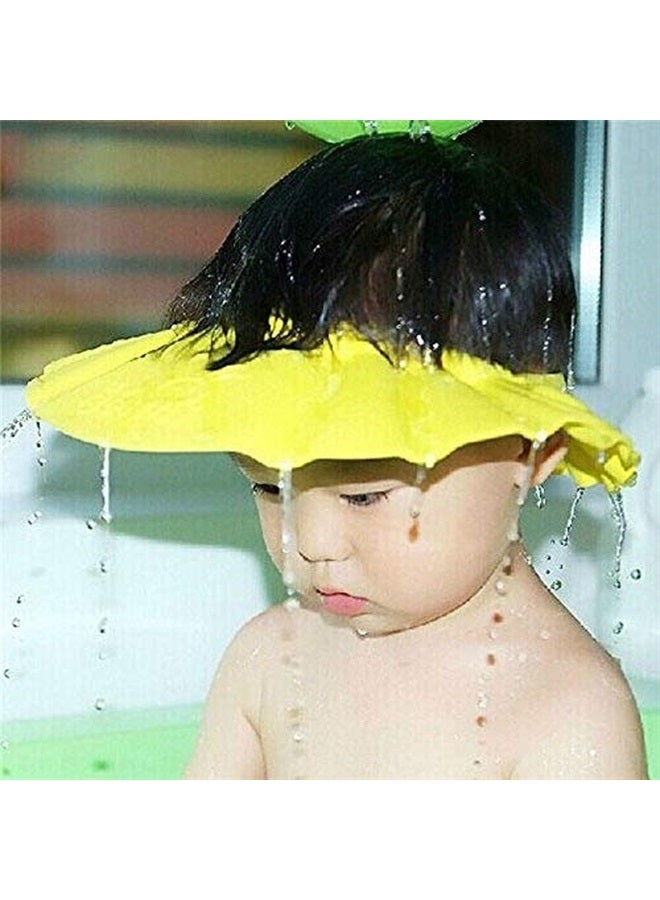 Baby Safe Shampoo Shower Bathing Protection Soft Shower Cap Hat Wash Hair Shield for Children Kids (Yellow)