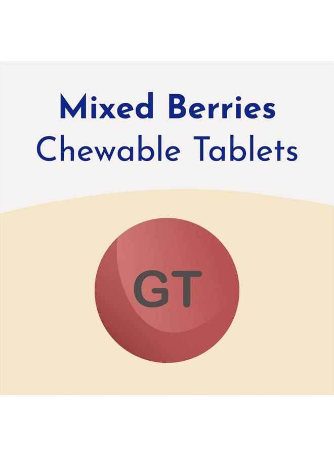 Total Relief Chewable Tablets with Maximum Strength Gas Relief Simethicone 250 mg and Heartburn Relief Calcium Carbonate 750 mg, Bloating Relief, Mixed Berries - 65 Count