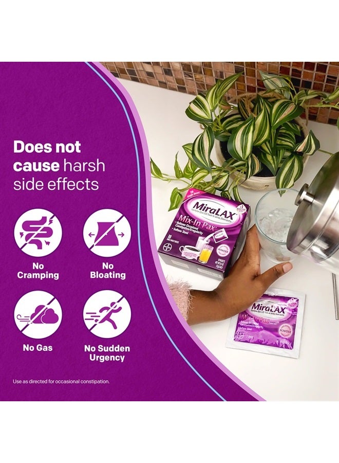Gentle Constipation Relief Laxative Powder, Stool Softener with PEG 3350, No Harsh Side Effects, #1 Physician Recommended, Single Dose Mix-In Pax, Travel Pack, 40 Dose