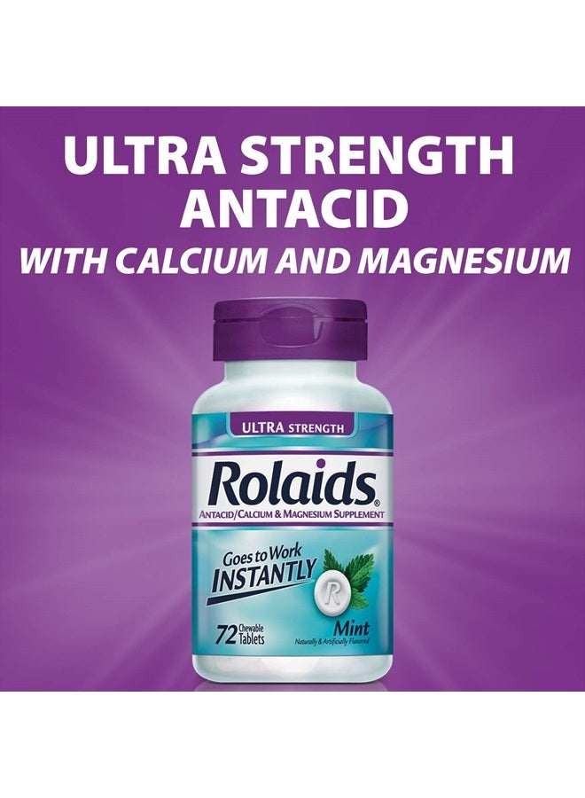 Ultra Strength Antacid Chewable Tablets, Mint, 72-Count