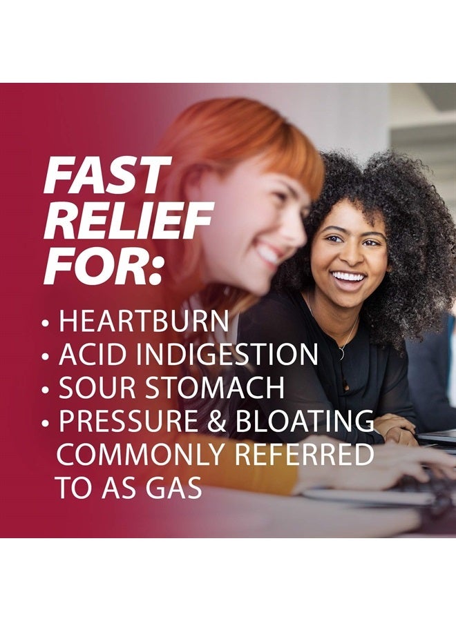 Advanced Antacid Plus Anti-Gas 60 Chewable Tablets, Assorted Berry, Heartburn and Gas Relief, 60 Count (Pack of 1)
