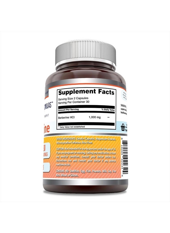 Amazing Formulas Berberine 1000mg Per Serving 60 Capsules Supplement | Non GMO | Gluten Free | Made in USA