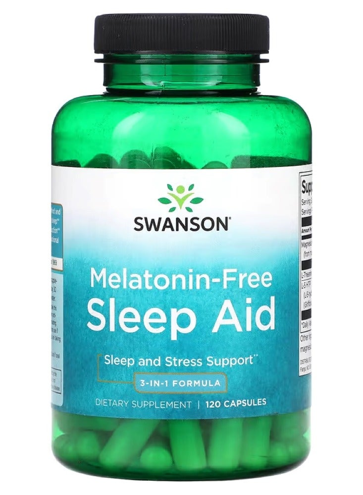 Melatonin-Free Sleep Aid 3-in-1 Formula 120 Capsules