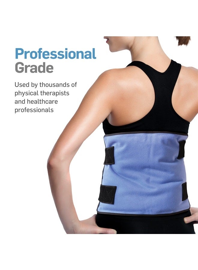 FlexiKold Reusable Gel Large Ice Pack with Straps – Cold Compress Gel Cold Pack for Injuries – Flexible Medical Ice Wrap for Back, Shoulders, Legs, Knees, Sciatica, Muscle Pain – Standard