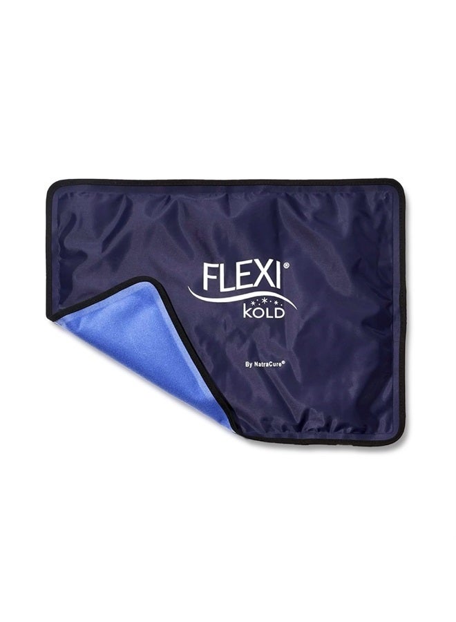 FlexiKold Reusable Gel Large Ice Pack with Straps – Cold Compress Gel Cold Pack for Injuries – Flexible Medical Ice Wrap for Back, Shoulders, Legs, Knees, Sciatica, Muscle Pain – Standard