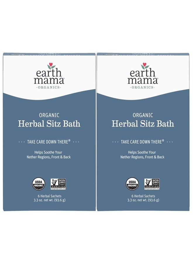 Organic Herbal Sitz Bath | Pregnancy & Postpartum Care, Soothing Sitz Bath for Hemorrhoids Recovery with Witch Hazel, & Calendula (6-Count, 2-Pack)