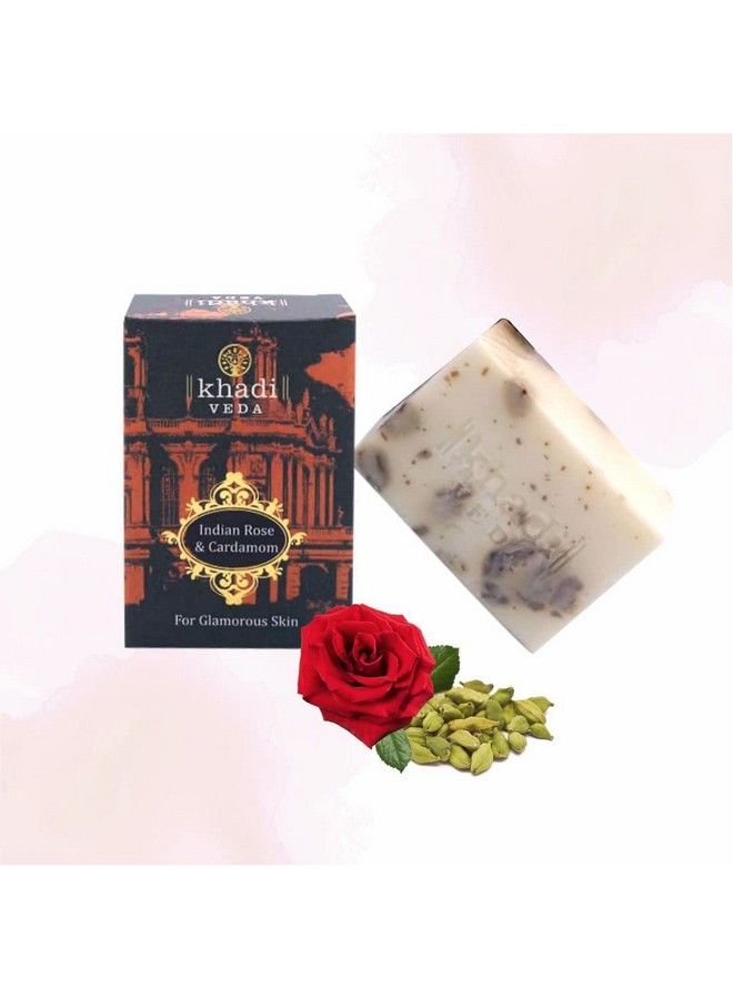 Indian Rose & Cardamon Premium Bathing Soap Bar For Glamorous Skin 100 Gm Each (Pack Of 2)