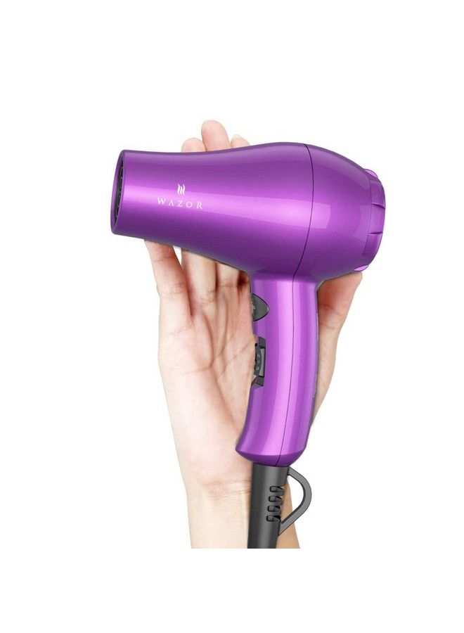 Mini Lightweight Hair Dryer For Pour Painting & Rv Compact Travel Blow Dryer For Kids 1000W Ionic Dryer With Concentrator Cool Shot Button