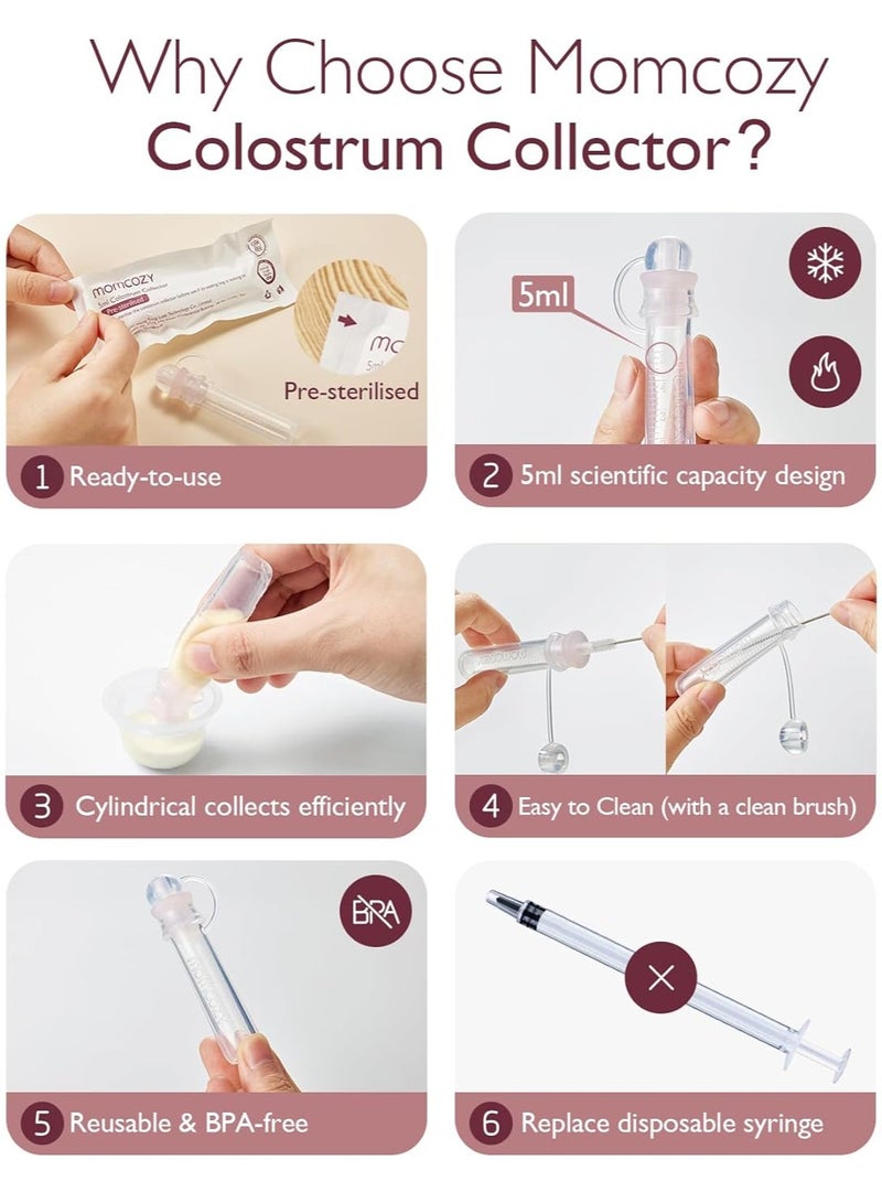 Colostrum Collector Reusable Breast Milk Collector with Storage Case and Cotton Wipe, Portable Colostrum Container BPA Free, Multi-Use Collector