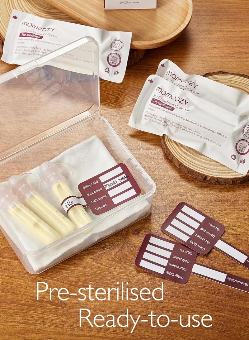 Colostrum Collector Reusable Breast Milk Collector with Storage Case and Cotton Wipe, Portable Colostrum Container BPA Free, Multi-Use Collector