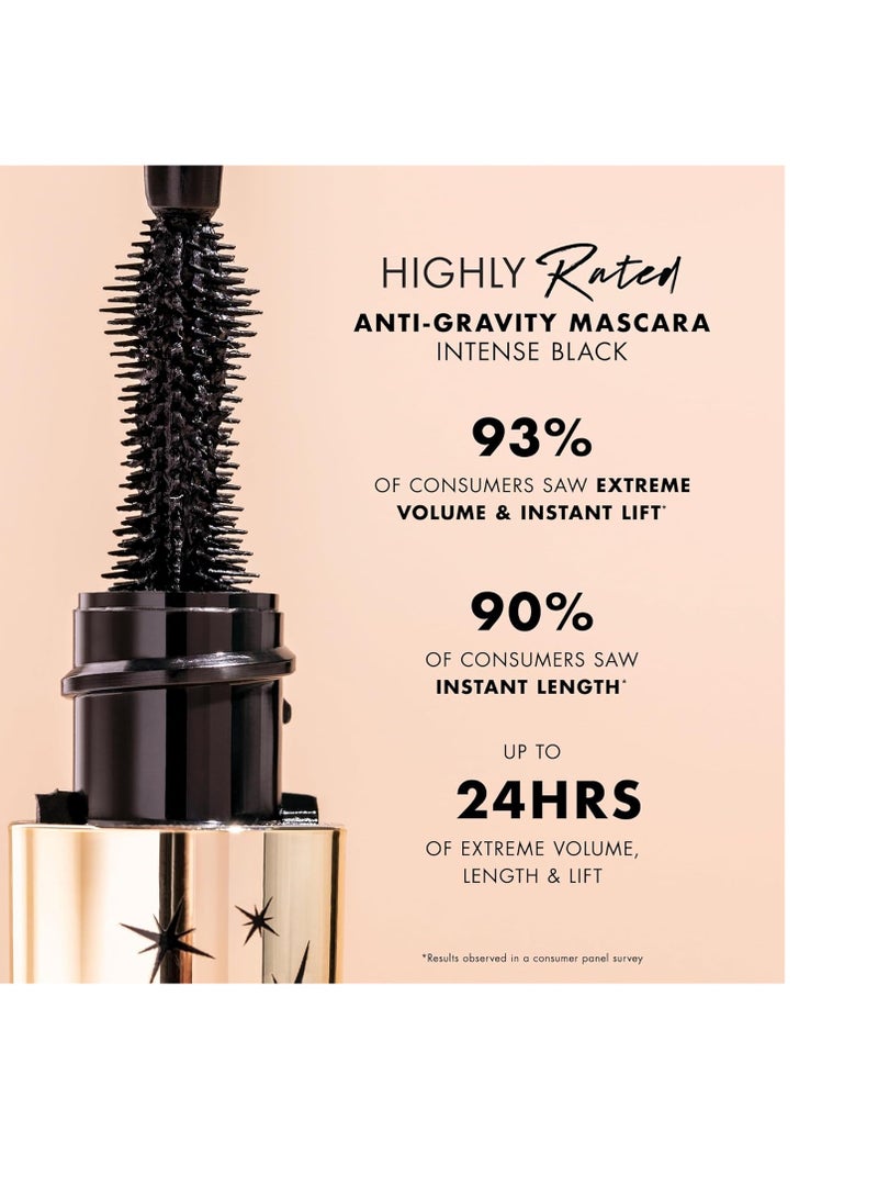 Milani Highly Rated Anti-Gravity Black Mascara with Castor Oil and Molded Hourglass Shaped Brush - 1 Pack
