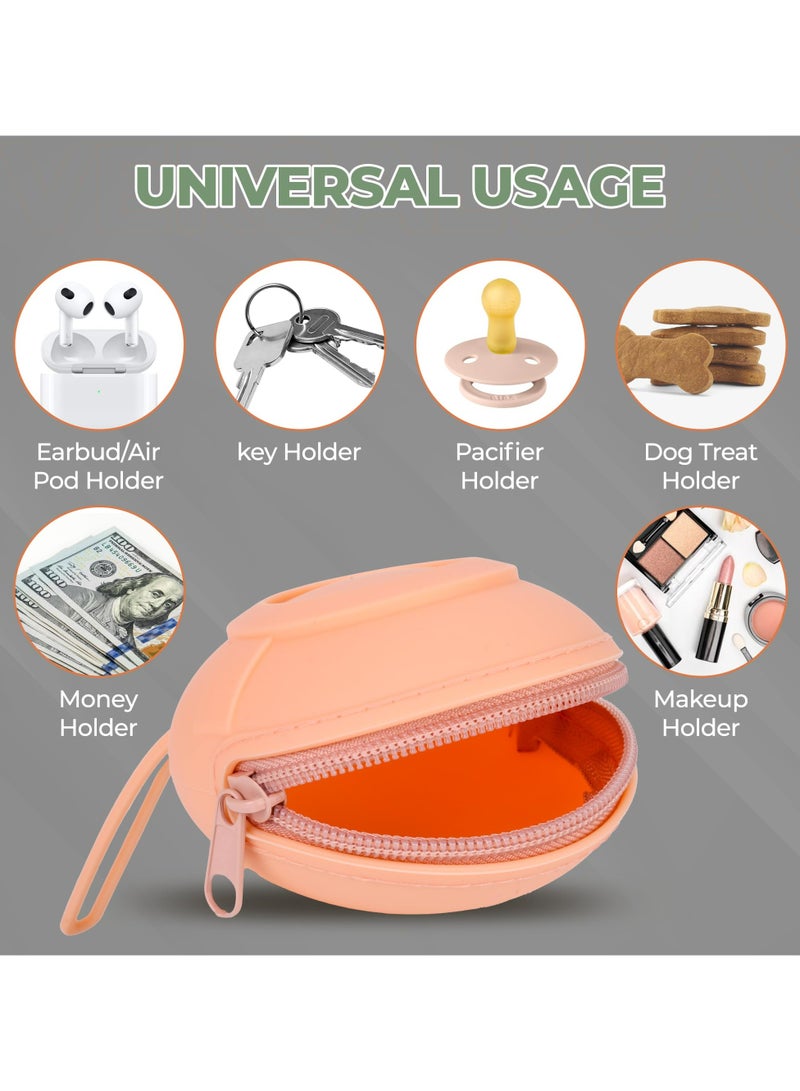 Multi-Functional Silicone Coin Pouch, Water-Resistant Purse Organizer for Airpods, Makeup, Keys, Electronics, Pacifiers, and Dog Treats - Protective Storage Solution