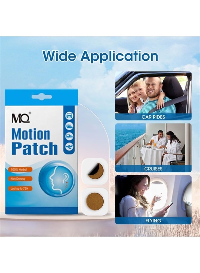 Motion Sickness Patch,20 Count,Non Drowsy Sea Sickness Patches Behind Ear for Cruise Ship Travel, Waterproof Car Sick Patches Fast Acting & Long Last 72H