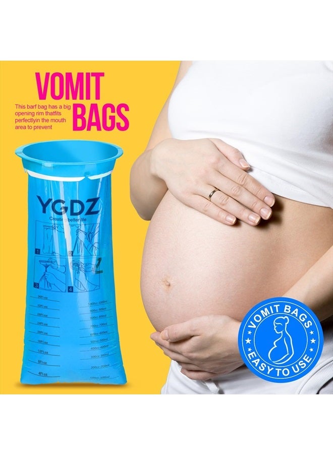 Vomit Bags Disposable, 15 Pack Emesis Bags Disposable Barf Bags Throw Up Bags, Nausea for Travel Motion Sickness, Vomit Bags for Car, Aircraft, Kids, 1000ml