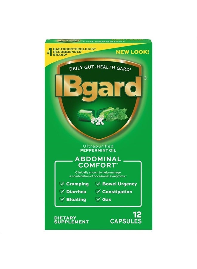 Ibgard 90miligrams Ultra Purified Peppermint Oil for Irritable Bowel Syndrome (IBS) 12 Count