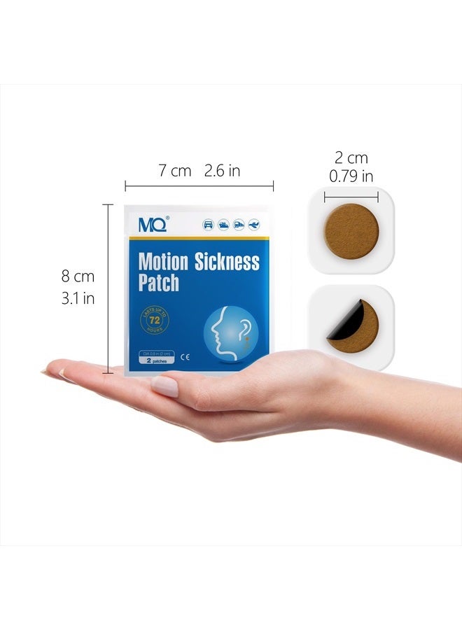 14ct Motion Sickness Patches Non Drowsy, Sea Sickness Patch Behind Ear for Cruise Ship Travel, Waterproof Car Sick Patches Fast Acting & Long Last up to 72H