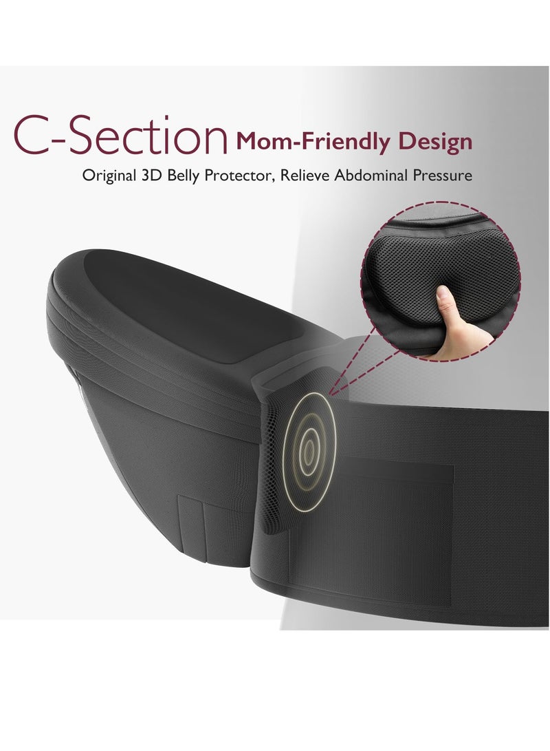 Hip Seat Baby Carrier - Adjustable Waistband with Original 3D Belly Protector, Ergonomic Carrier with Various Pockets for Newborns & Toddlers up to 45lbs