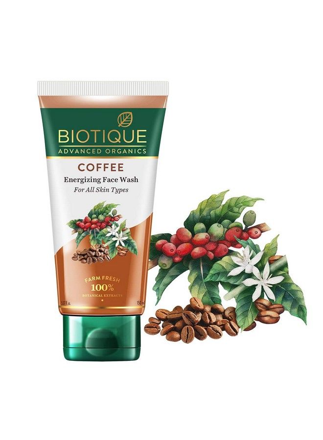 Coffee Energizing Face Wash 150Ml ; Purifies Skin Unclog Pores ; Paraben & Sls Free (Pack Of 2)