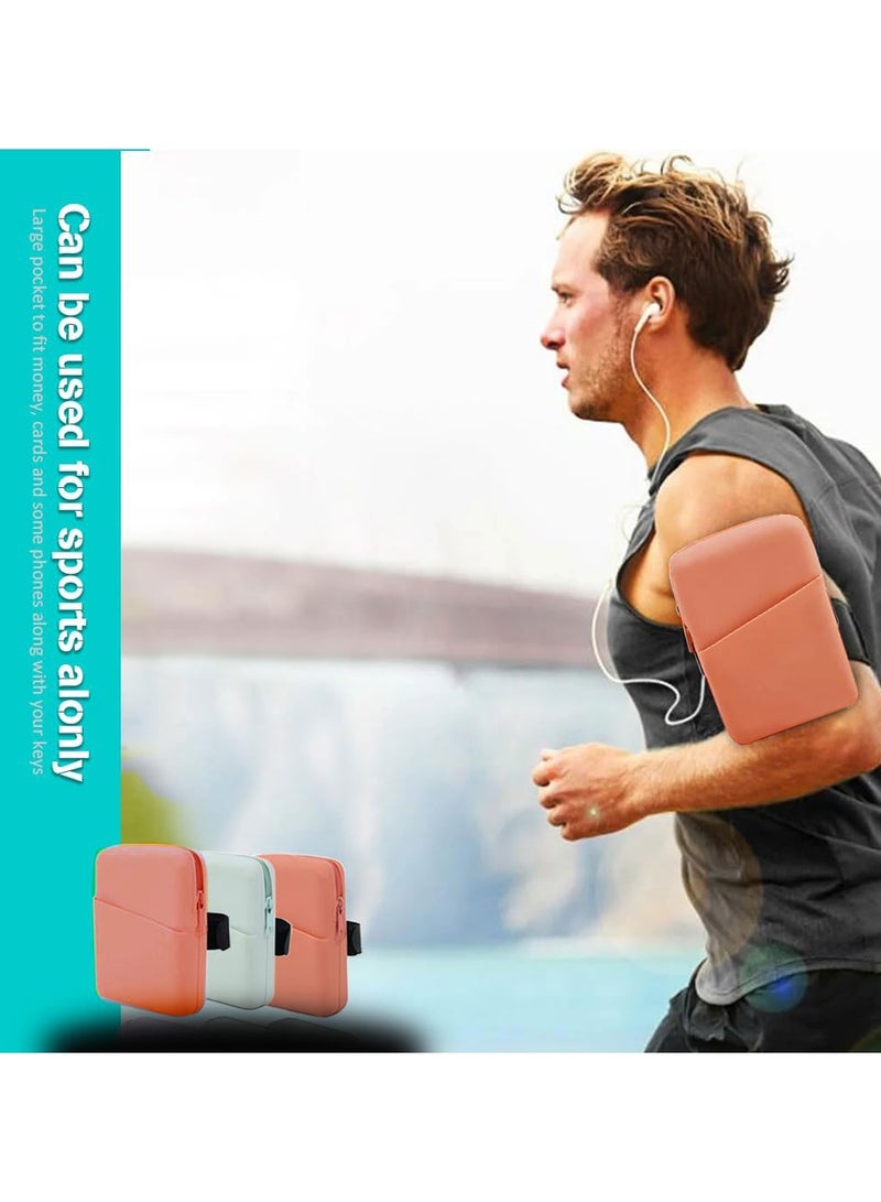 Running Arm Bag for Cell Phone, Safety Grade Silicone Waterproof Arm Pack, Adjustable Elastic Portable Arm Bags for Running and Fitness