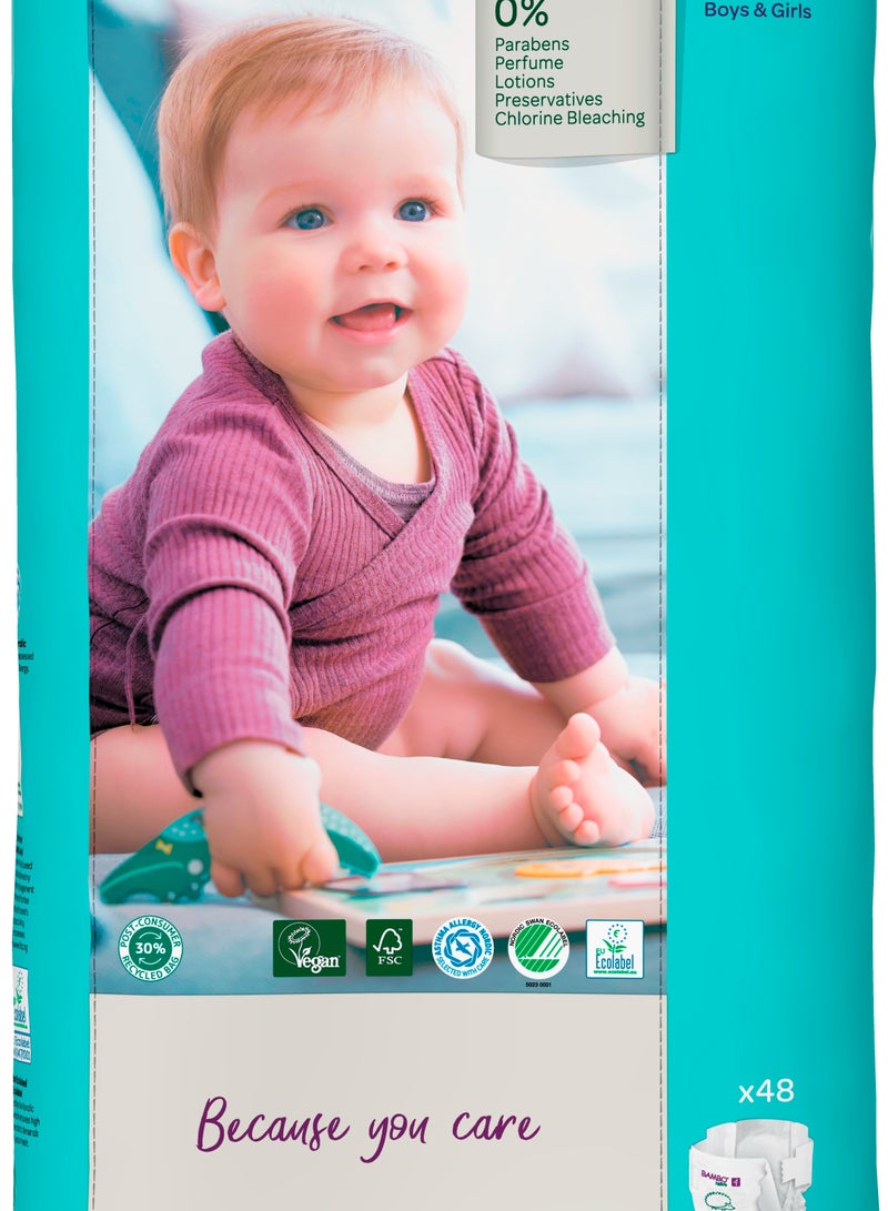 Bambo Nature Eco Friendly Diapers,Size4, 7-14kg 48 pcs Tall Pack