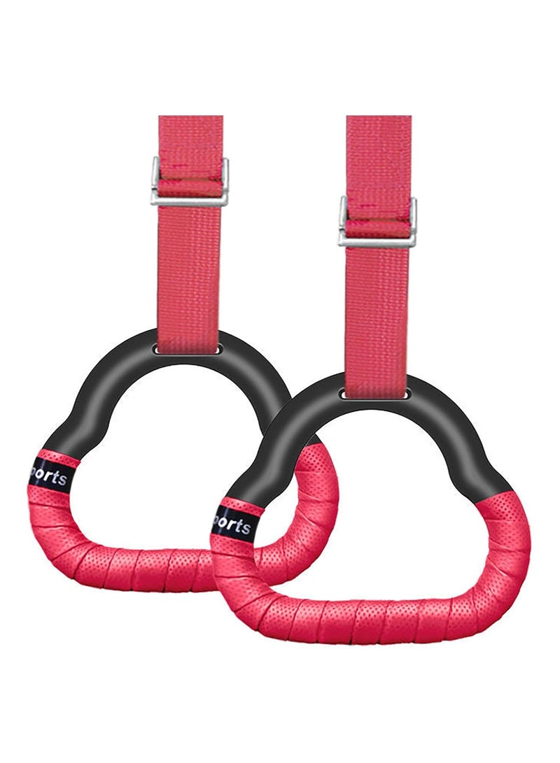 Gymnastic Rings Set, Childrens Home Fitness Training Equipment, with Adjustable Buckle Heightening Pull Ring, for Physical Training Used with Indoor Horizontal Bar, Children Exercise Pull Up Rings