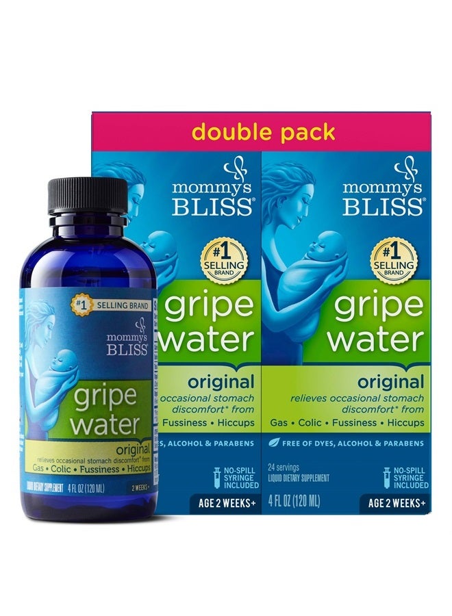 Original Gripe Water, Infant Gas and Colic Relief, Gentle & Safe, 2 Weeks+, 4 Fl Oz (Pack of 2)