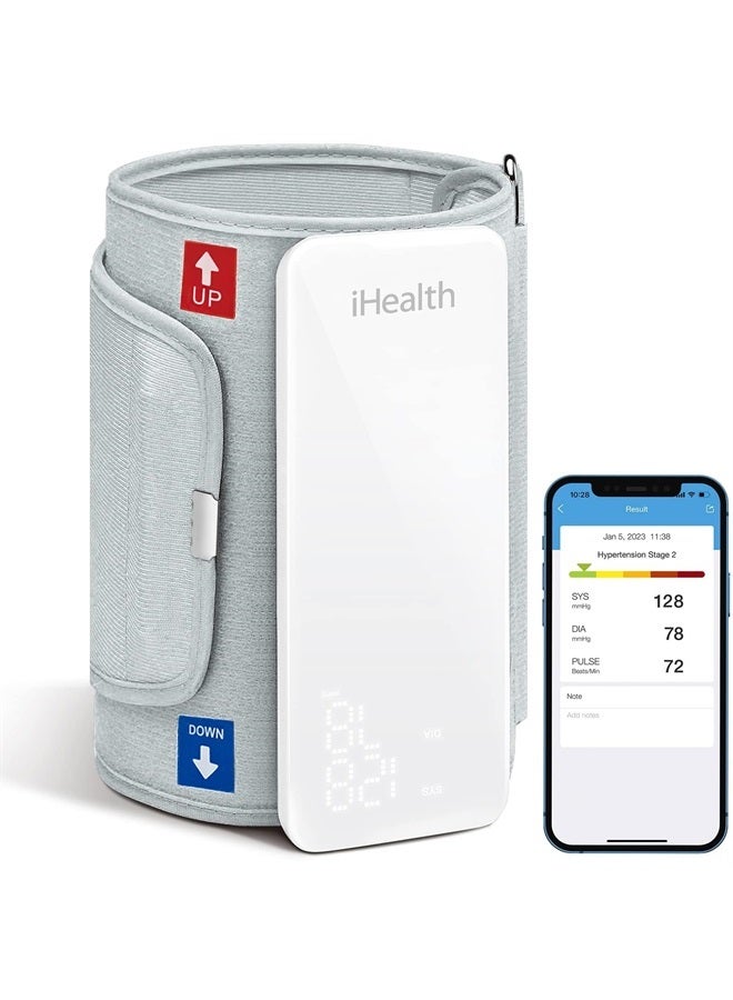 Neo Wireless Blood Pressure Monitor, Upper Arm Cuff, Bluetooth Blood Pressure Machine, Ultra-Thin & Portable, App-Enabled for iOS & Android