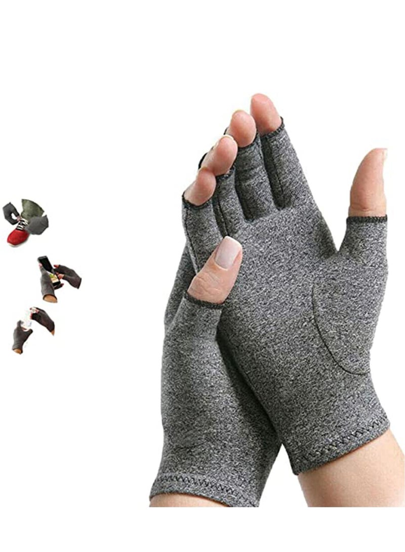 Arthritis Compression Gloves, Women Men for Carpal Tunnel, Rheumatoid, Tendonitis, Fingerless for Computer Typing and Daily work for Pain Relief- (M) 1 Pair