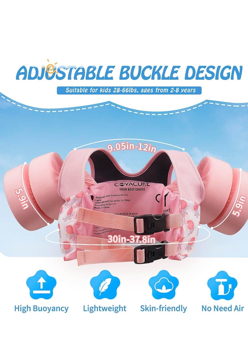 Swim Vest Float for Girls and Boys Floaties for Learn Swiming Training, Infant Safety Aid Jacket, Pool Jackets with Arm Water Wing for 2-8 Years Old
