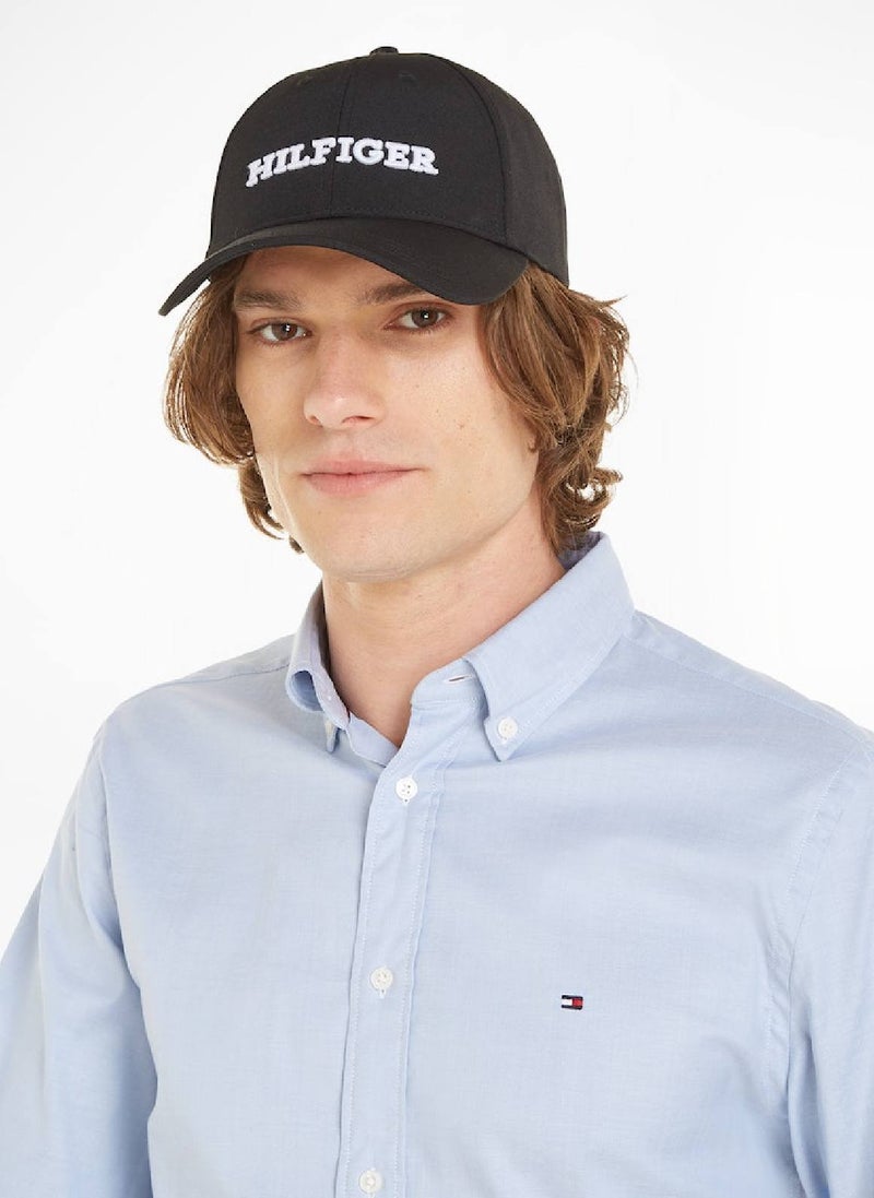 Men's Hilfiger Monotype Canvas Baseball Cap -  Canvas, Black