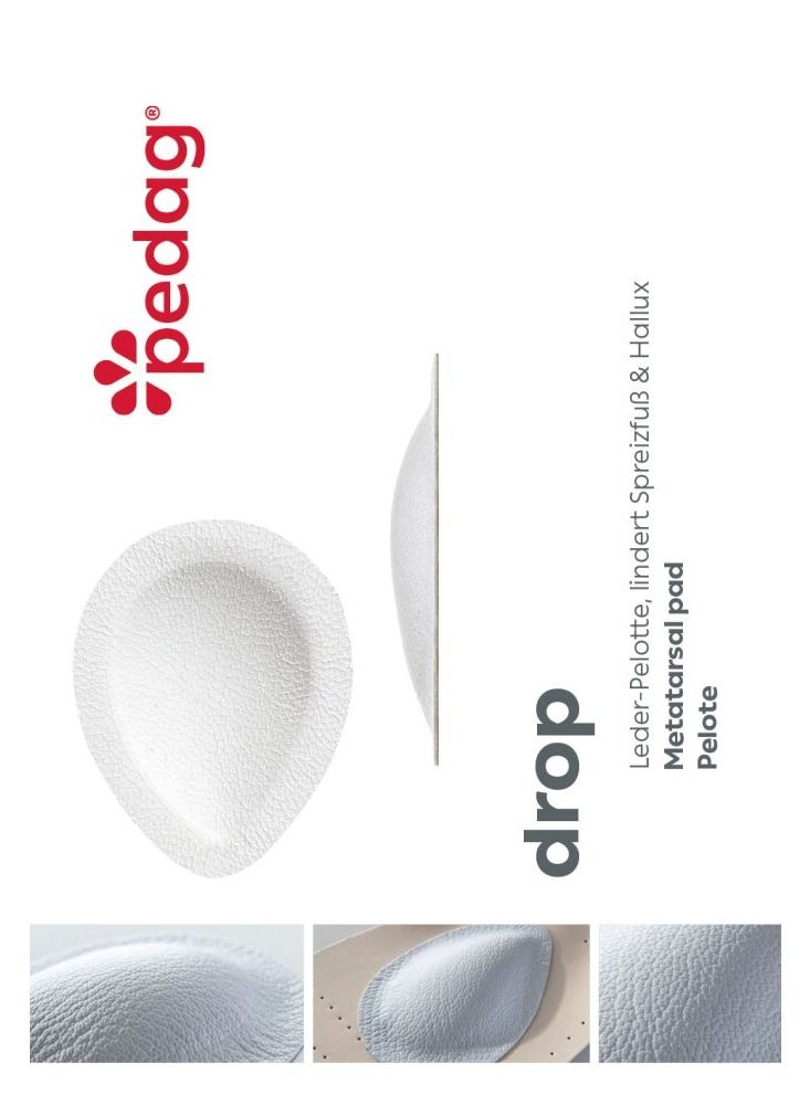 Pedag Drop Leather metatarsal Arch pad/Soft met pad, Size Large