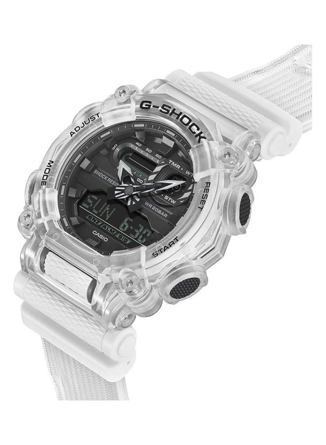 Men's Resin Strap Round Shape Analog & Digital Wrist Watch GA-900SKL-7ADR - 50mm - White