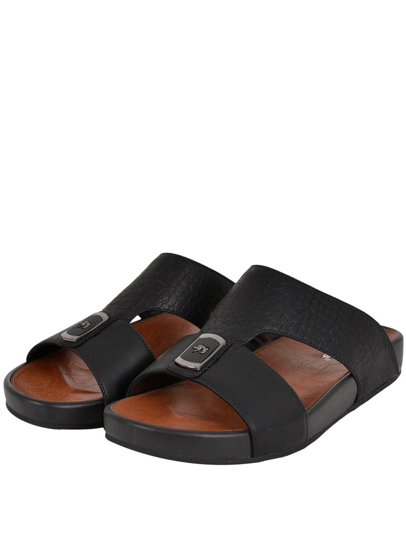 Mens Dual Textured Strap Sandals