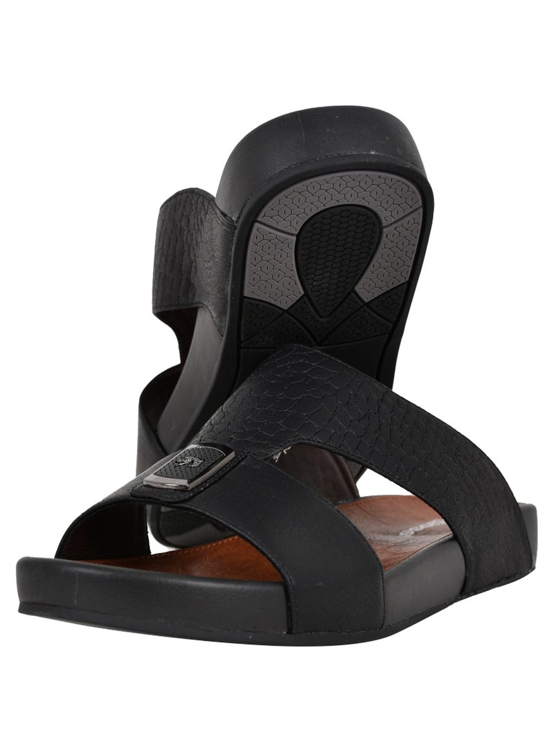 Mens Dual Textured Strap Sandals