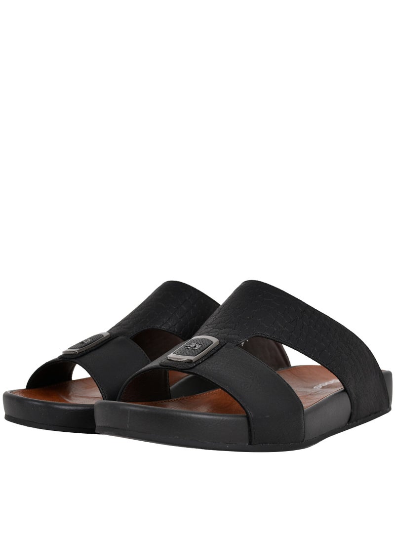 Mens Dual Textured Strap Sandals