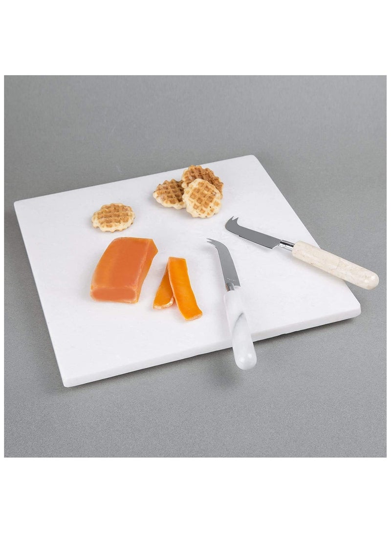 White Marble 30x30cm Square shape Pastry Board