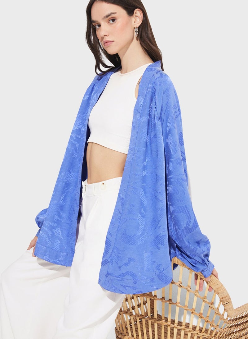 Printed Flared Sleeve Kimono