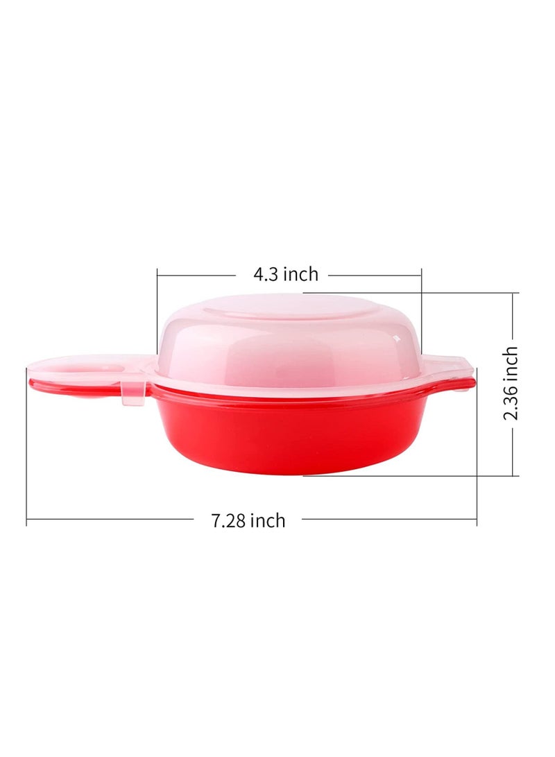 Microwave Egg Cooker, 1 Minute Fast Egg Hamburg Omelet Maker Kitchen Cooking Tool 2 sets (Red)