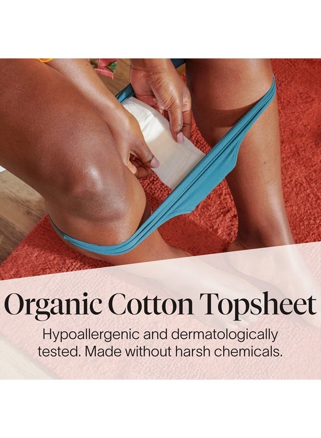 Ultra Thin Organic Bladder Liners | Incontinence & Postpartum Pads for Women | Panty Liners for Bladder Leaks | Breathable Cotton (72 Long Liners)