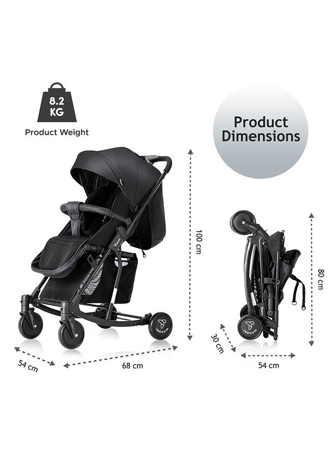 Stroller Plus Rocker With Orange Styler Fashion Diaper Bag - Black