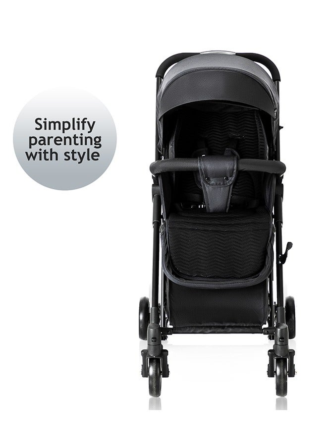 Stroller Plus Rocker With Orange Styler Fashion Diaper Bag - Black