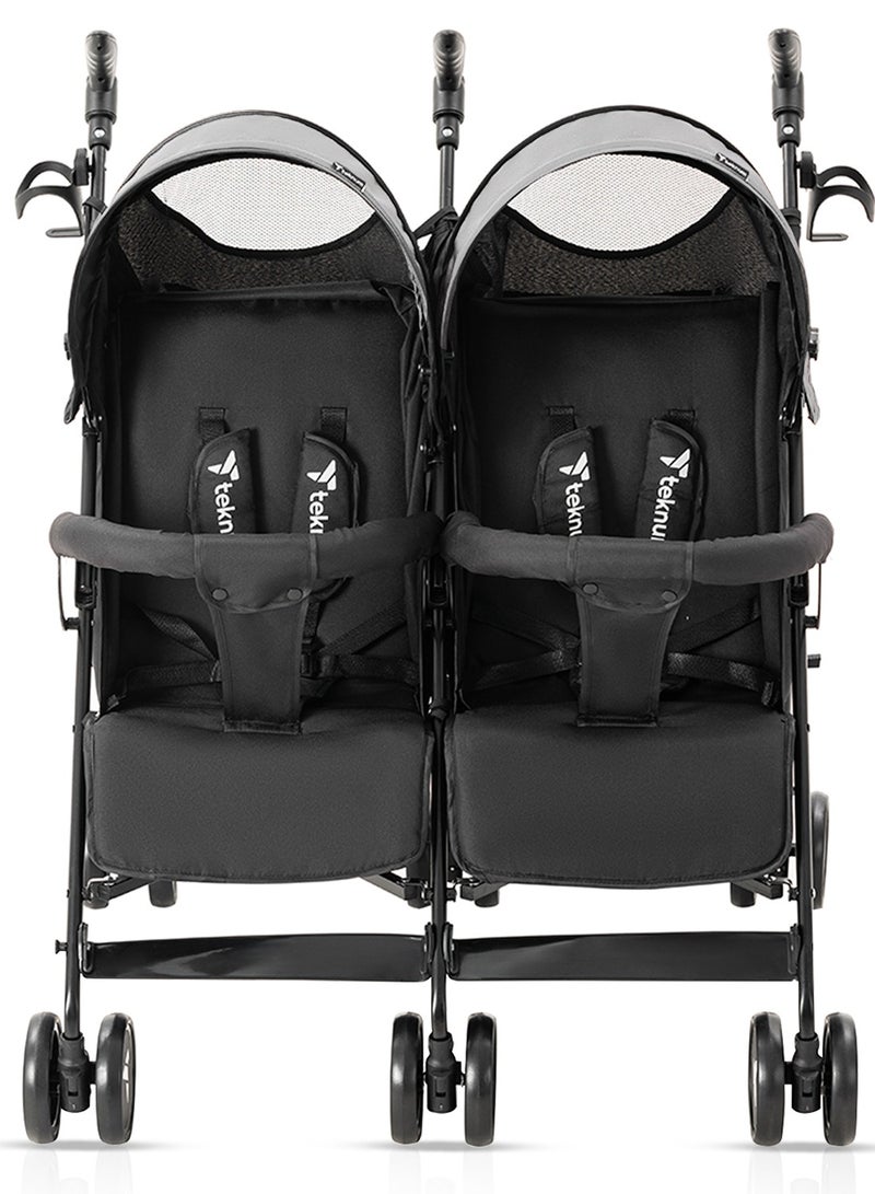 Baby Twin Stroller Fellow With Lightweight And Foldable - Grey